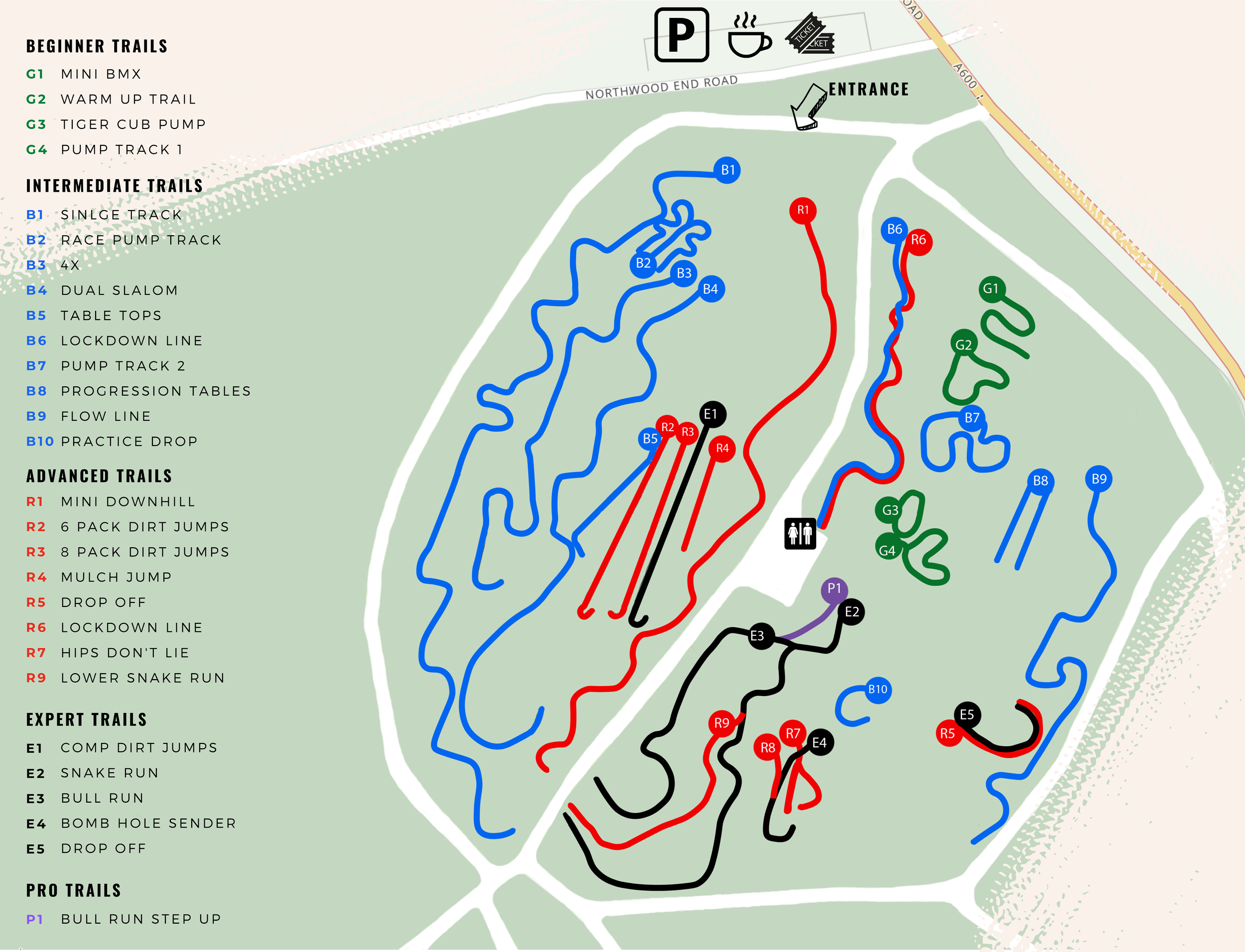 Trail Map Chicksands BikePark